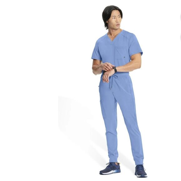 Infinity L Men’s Ceil Blue 5 Pocket Jogger Scrub Pants - Picture 3 of 16